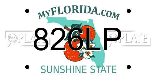 826LP Florida License Plate