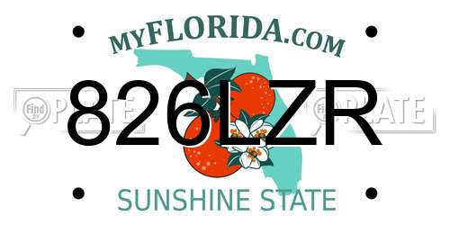826LZR Florida License Plate