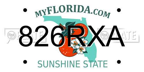 826RXA Florida License Plate