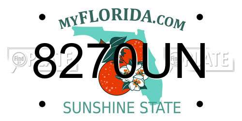 8270UN Florida License Plate