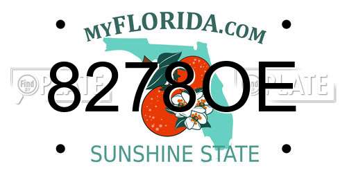 8278OE Florida License Plate