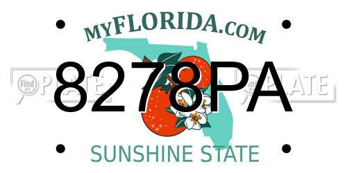 8278PA Florida License Plate