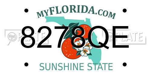 8278QE Florida License Plate