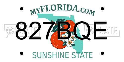 827BQE Florida License Plate