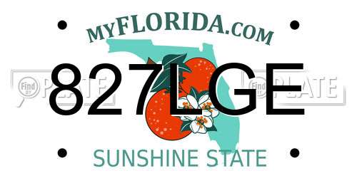 827LGE Florida License Plate
