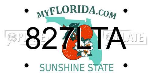 827LTA Florida License Plate