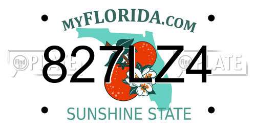 827LZ4 Florida License Plate