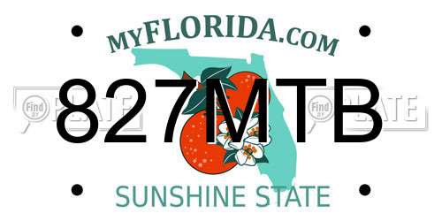 827MTB Florida License Plate