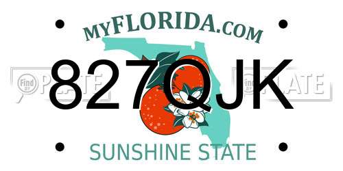 827QJK Florida License Plate