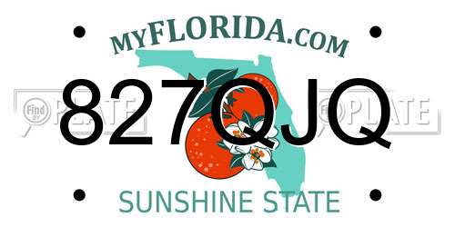 827QJQ Florida License Plate