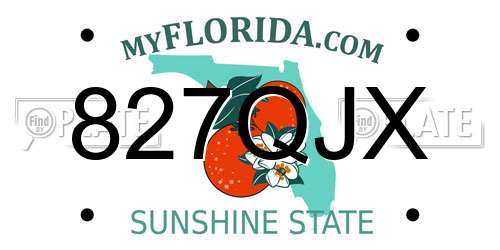 827QJX Florida License Plate