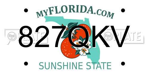 827QKV Florida License Plate