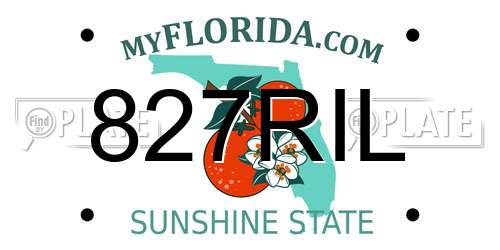 827RIL Florida License Plate
