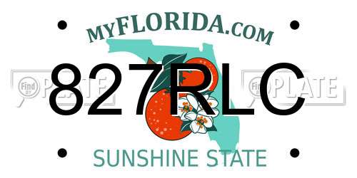 827RLC Florida License Plate