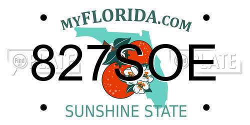 827SOE Florida License Plate