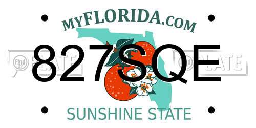 827SQE Florida License Plate