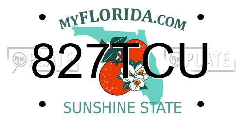 827TCU Florida License Plate