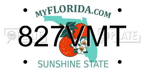 827VMT Florida License Plate
