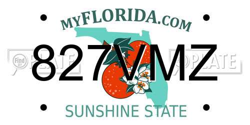 827VMZ Florida License Plate