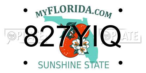 827YIQ Florida License Plate