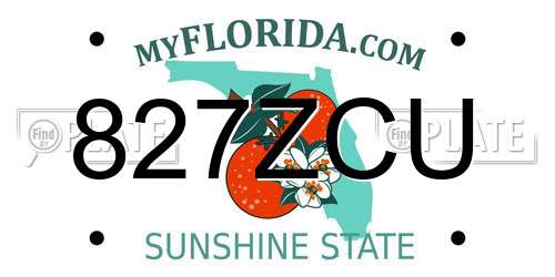 827ZCU Florida License Plate