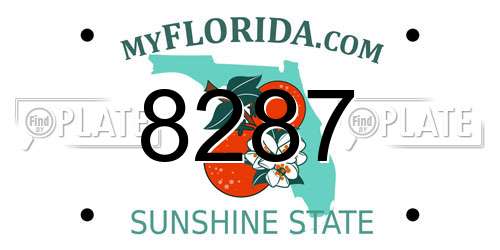 8287 Florida License Plate