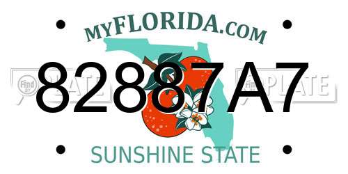 82887A7 Florida License Plate