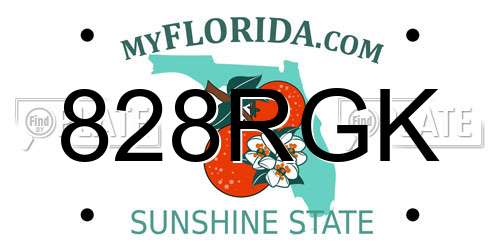 828RGK Florida License Plate