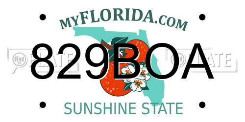 829BOA Florida License Plate