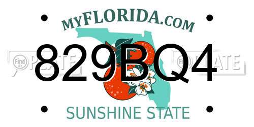829BQ4 Florida License Plate