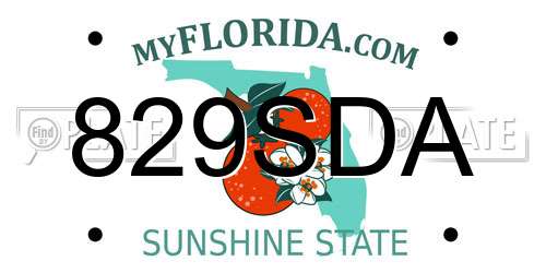 829SDA Florida License Plate