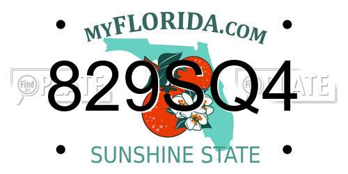 829SQ4 Florida License Plate