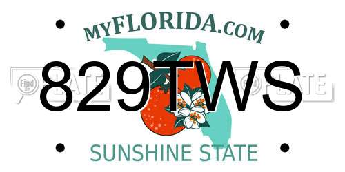 829TWS Florida License Plate