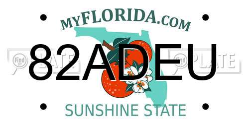 82ADEU Florida License Plate