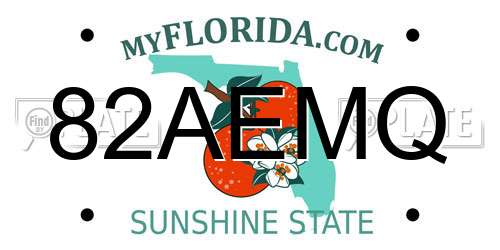 82AEMQ Florida License Plate