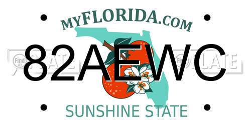 82AEWC Florida License Plate