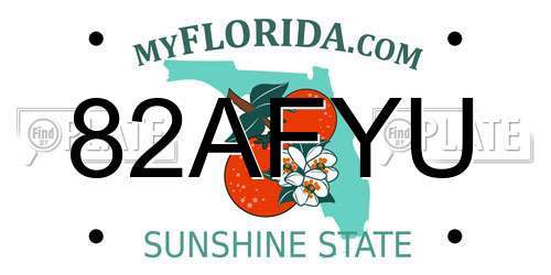 82AFYU Florida License Plate