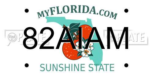 82AIAM Florida License Plate