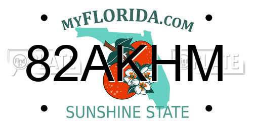 82AKHM Florida License Plate