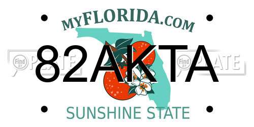 82AKTA Florida License Plate