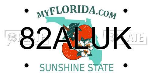 82ALUK Florida License Plate