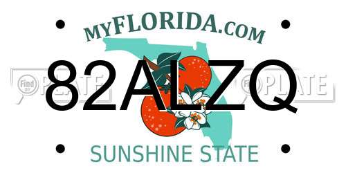 82ALZQ Florida License Plate