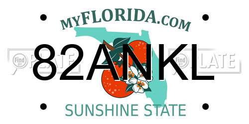 82ANKL Florida License Plate