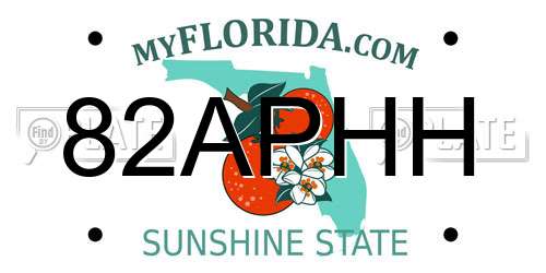 82APHH Florida License Plate
