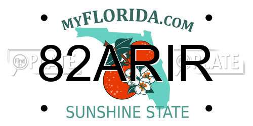 82ARIR Florida License Plate