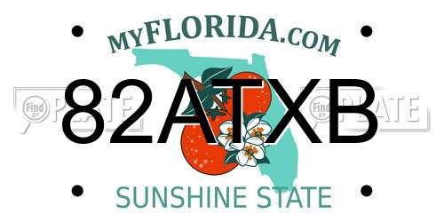 82ATXB Florida License Plate