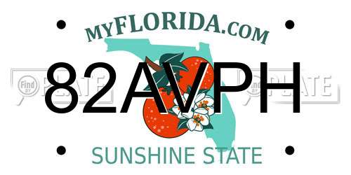 82AVPH Florida License Plate