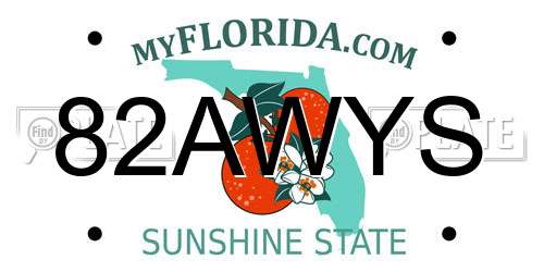 82AWYS Florida License Plate