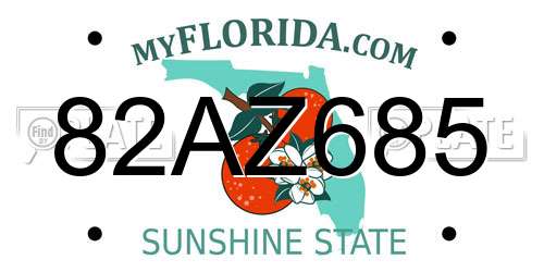 82AZ685 Florida License Plate
