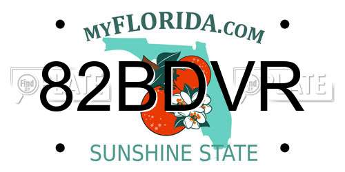82BDVR Florida License Plate